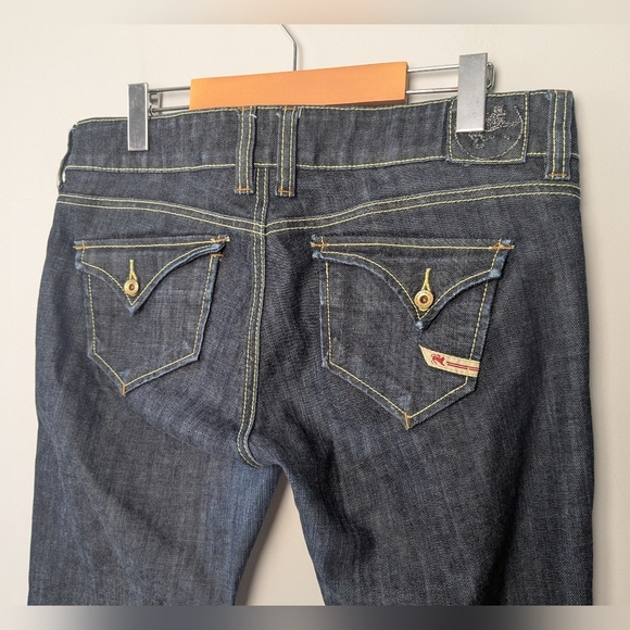 PARASUCO Y2K Women Jeans Pant Size 31 Blue Washed Color Flare And Low Waist - Picture 8 of 13